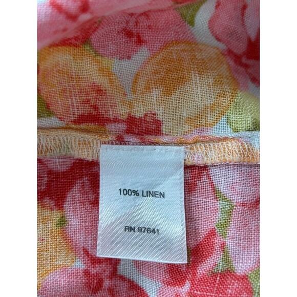 J Jill Love Linen Floral Sleeveless Natural Organic Tank Dress MP Petite 1103R4 - Picture 11 of 12